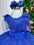 Imagem de Vestido Infantil Marie Longo Mel Azul Royal Brilho luxo