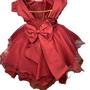 Imagem de Vestido infantil marsala com laço de cabelo para festas e casamentos jm067