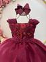 Imagem de Vestido Infantil Marsala Saia Organza e Busto C/ Bordado luxo festa RO1690MS