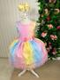 Imagem de Vestido Infantil Mary Kids Rosa Arco Iris luxo