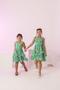 Imagem de Vestido Infantil Menina Babados Estampado Jardim Verde