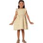 Imagem de Vestido Infantil Menina Estampado Algodão Zig Zag Bege