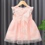 Imagem de Vestido Infantil Menina Fes Casamento Tule Florido Borboleta