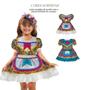 Imagem de Vestido Infantil Menina Festa Junina São João Xadrez Babado Renda Vestidinho Arraiá Quadrilha Criança Moda Fashion 