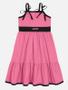 Imagem de Vestido Infantil Menina Laço Rosa E Preto Catavento