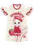 Imagem de Vestido Infantil Menina Strawberry Gatinha Off White E Vermelho Cinti