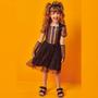 Imagem de Vestido Infantil Menina Verão Fantasia de Bruxa Vampira (Vestido + Arco + Luva) 4 a 12 - Kukiê