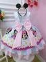 Imagem de Vestido Infantil Minnie Colorido Florido Margaridas Luxo Festa 0638BC