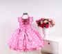 Imagem de Vestido Infantil Minnie Poa Rosa Regata Luxo E Tiara