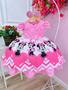 Imagem de Vestido Infantil Minnie Rosa Cinto de Pérolas - Tamanho 1