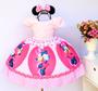 Imagem de Vestido Infantil Minnie Rosa Com Tiara