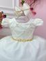 Imagem de Vestido Infantil Off White Cinto de Pérolas Casamento Luxo super luxo festa 7504OW