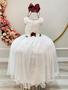 Imagem de Vestido Infantil Off White Com Renda e Broche Damas Luxo festa RO4578OF