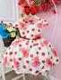 Imagem de Vestido Infantil Off White Florido de Rosas Primavera Luxo Festa 3315OV