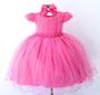 Imagem de Vestido Infantil Pink Fofo Casamento Formatura Luxo E Tiara