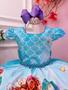 Imagem de Vestido Infantil Princesa Ariel Sereia Peito Escamas Filme RO3277AZ