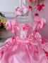 Imagem de Vestido Infantil Princesa Aurora Com Aplique de Flores Super luxo festa 4625RS