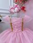 Imagem de Vestido Infantil Princesa Aurora Com Busto Trançado Luxo Festa 3583RS