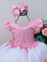 Imagem de Vestido Infantil Princesas da Disney Rosa Floral Luxo super luxo festa RO0145RO