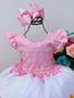 Imagem de Vestido Infantil Princesas da Disney Rosa Floral Luxo