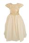 Imagem de Vestido Infantil Renda Gliiter Dourado Festa Casamento Chic