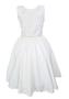 Imagem de Vestido Infantil Renda Laise Regata Cinto Pérola Branco Luxo