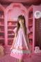 Imagem de Vestido Infantil Rosa Barbie C/ Laço Cabelo - Envio Rápido