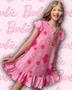 Imagem de Vestido Infantil Rosa Barbie C/ Laço Cabelo II- Envio Rápido