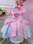 Imagem de Vestido Infantil Rosa Circo Chuva de Amor Colorido Festas RO2862RR