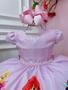 Imagem de Vestido Infantil Rosa das Princesas Busto C/ Strass Luxo festa RO5052RS