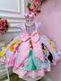 Imagem de Vestido Infantil Rosa das Princesas Busto C/ Strass Luxo festa RO5052RS