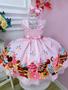 Imagem de Vestido Infantil Rosa Doces Confeitaria C/ Cinto de Pérolas super luxo festa RO4482RS