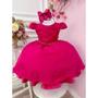 Imagem de Vestido Infantil Rosa Pink Fucsia Barbie Bela Adormecida Formatura Minnie Dama Daminha Florista Noivinha Casamento Festa