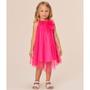 Imagem de Vestido Infantil Rosa Tule com Glitter  detalhes Flor - Bambollina