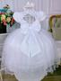 Imagem de Vestido Infantil Super Luxo  Branco Peito Nervura Aplique Borboletas 3574BR