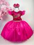 Imagem de Vestido infantil Tematico Barbie Pink Glitter luxo