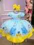 Imagem de Vestido infantil Tematicos Princesa Cinderela Azul Luxo