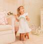 Imagem de Vestido Infantil Tricoline Branco Bordado arco íris crochê