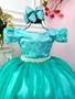 Imagem de Vestido Infantil Verde Realeza C/ Renda e Pérolas Festa Luxo 2251VL