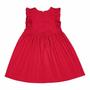 Imagem de Vestido Infantil Vermelho Algodão Manga Babados Vrasalon