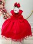 Imagem de Vestido Infantil Vermelho Busto C/ Strass Damas Formaturas super luxo festa  1648VM