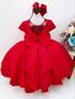 Imagem de Vestido Infantil Vermelho C/ Renda Strass Pérolas Luxo Festa 4076VM