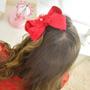 Imagem de Vestido Infantil Vermelho Tule Poá Luxo + Laço Cabelo