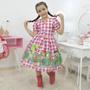 Imagem de Vestido infantil xadrez de quadrilha - Festa Junina com Avental