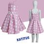 Imagem de Vestido Infantil Xadrez Quadriculado Rosa Bebê Barbie