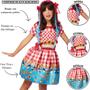 Imagem de Vestido Infantil Xadrez Vermelho Roupa de Festa Junina Roupa Caipira pra Menina de 2 a 10 anos