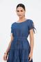 Imagem de Vestido Jeans Curto Godê Com Cinto Obi