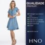 Imagem de Vestido Jeans Feminino HNO Midi com Babados Azul