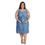 Imagem de Vestido Jeans Molinho Plus Size Gestante e Amamentação Linda Gestante