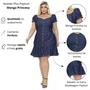 Imagem de Vestido Jeans Peplum Moda Maior Evangélica Sem Lycra Midi Plus Size Jovial Manga Presente Natal G3